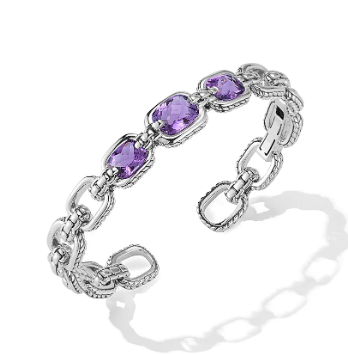 Sterling Silver Amethyst Bangle
