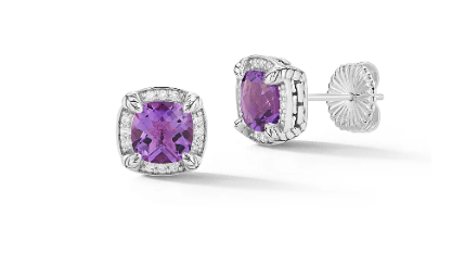 Sterling Silver Amethyst Earrings 