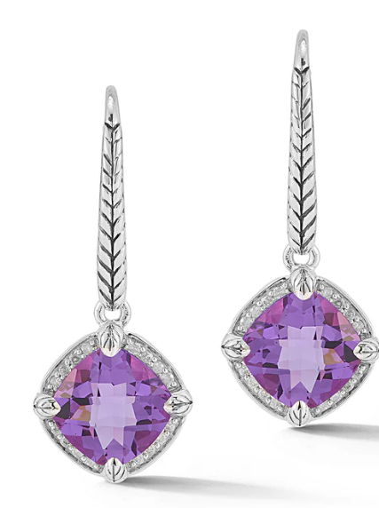 Sterling Silver Amethyst Earrings 