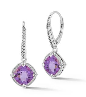 Sterling Silver Amethyst Earrings 