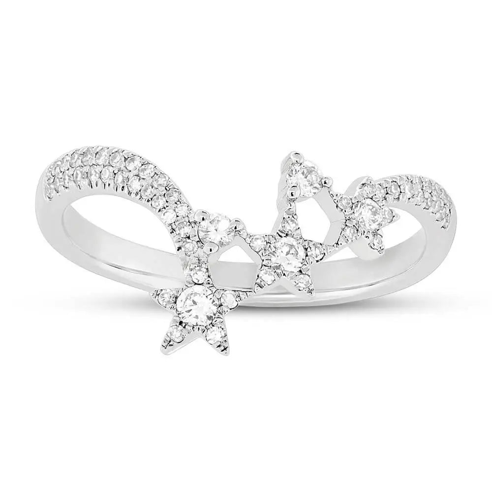 SHY CREATION | 0.26 CTW DIAMOND STAR RING | 14K WHITE GODLD | SC55004956 - Brownee Jewelers