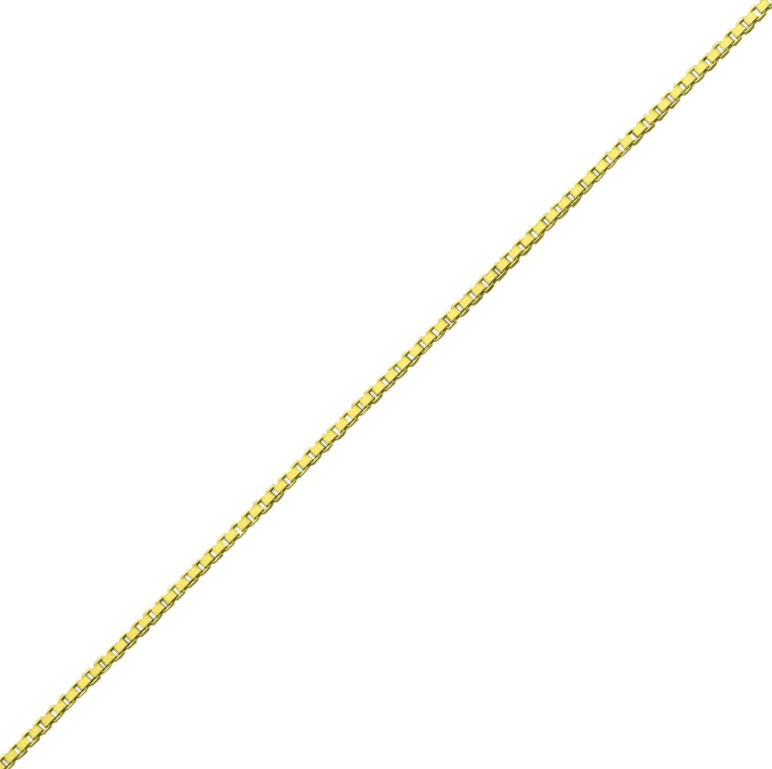1.4 MM Width and 20 Inch Length Box Chain Necklace in Sterling Silver with 18K Gold Plating Finish