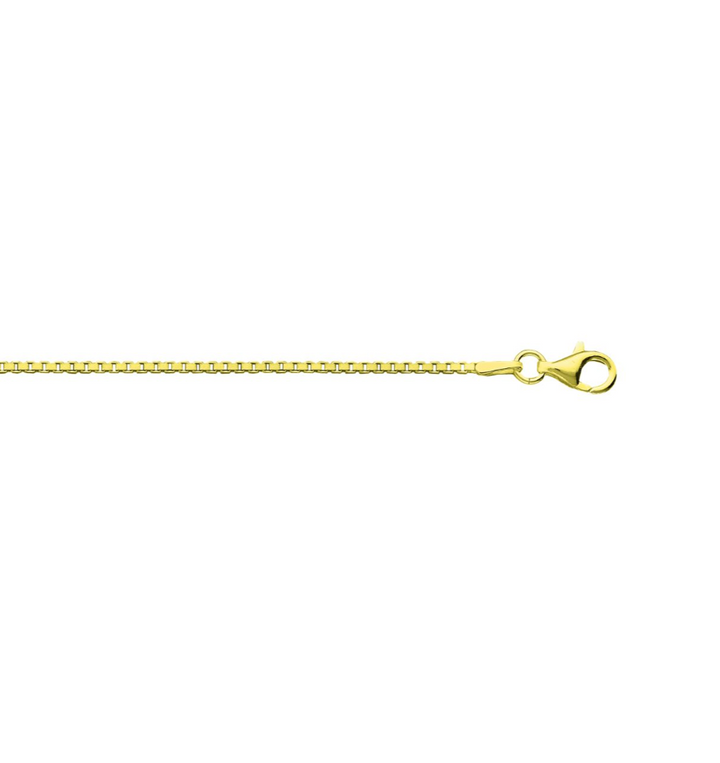 1.4 MM Box Chain Necklace | Sterling Silver & 18K Gold-Plated | 20 Inch | SSG-28-030-20 - Brownee Jewelers