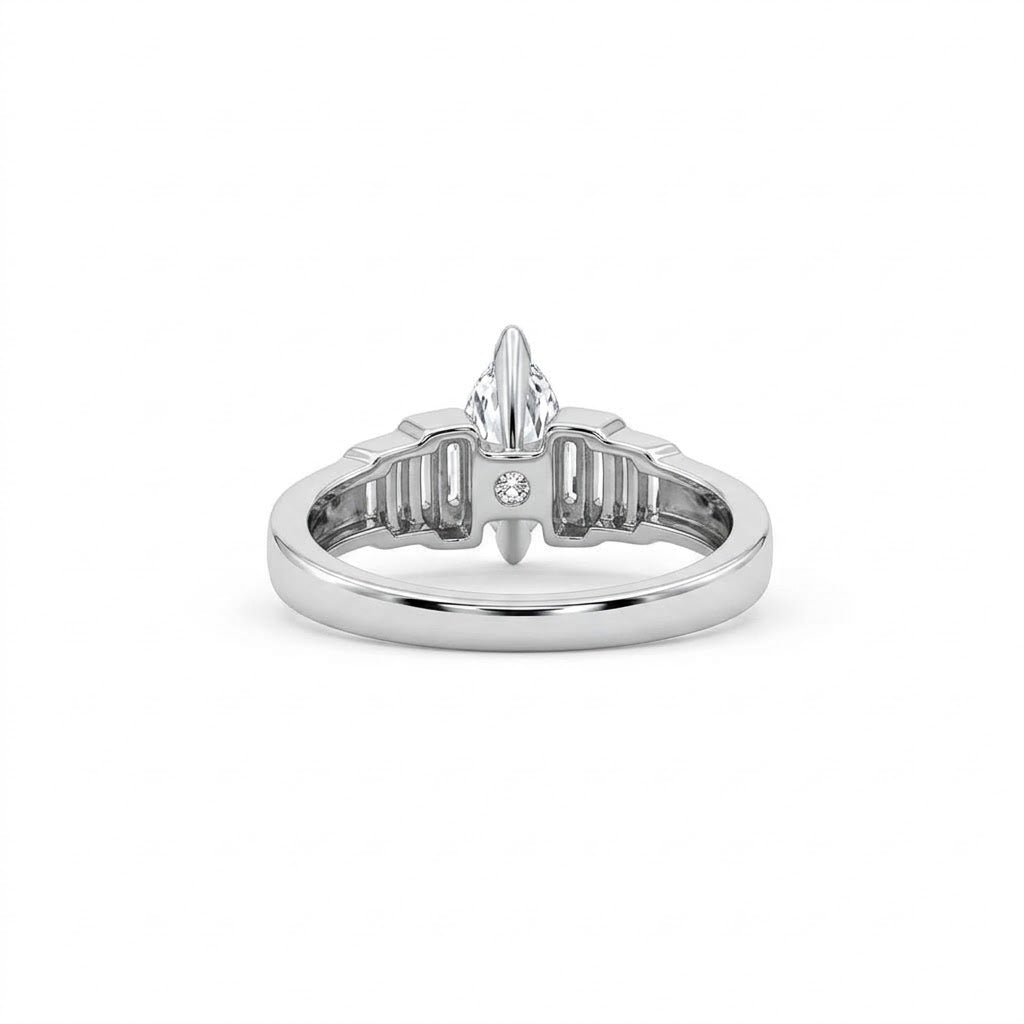Marquise Diamond Engagement Ring | 14K White Gold | 1.32 CT Marquise Center | JAGI23074015 - Brownee Jewelers