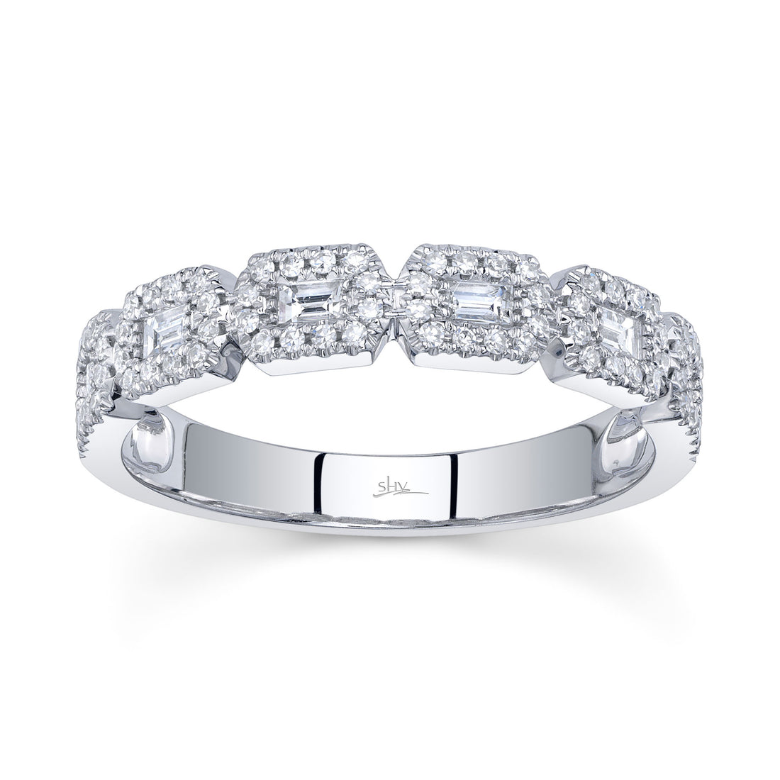 SHY CREATION | 0.46CT DIAMOND BAGUETTE RING | 14K WHITE GOLD | SC55011258 - Brownee Jewelers