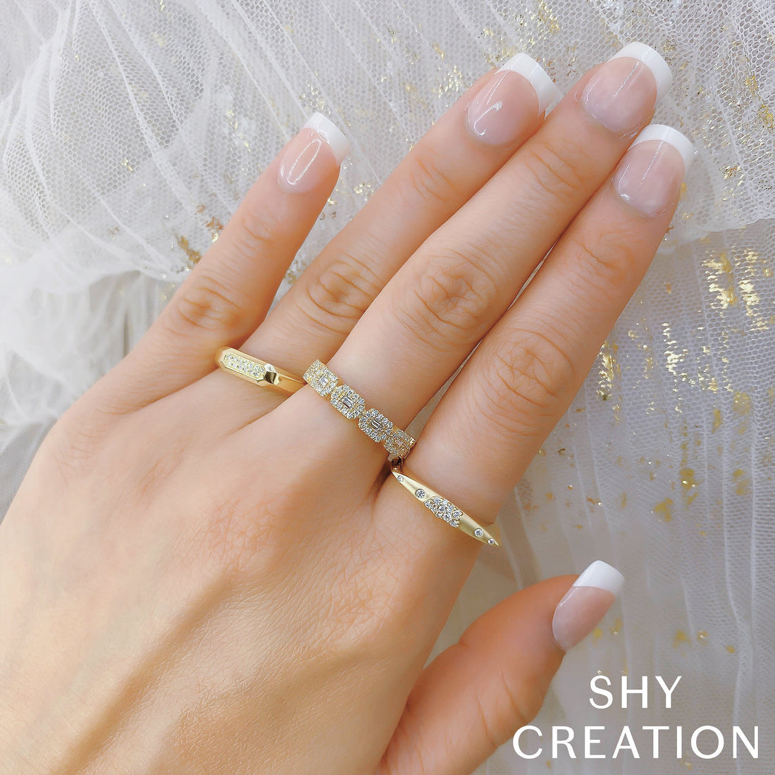 SHY CREATION | 0.46CT DIAMOND BAGUETTE RING | 14K WHITE GOLD | SC55011258 - Brownee Jewelers