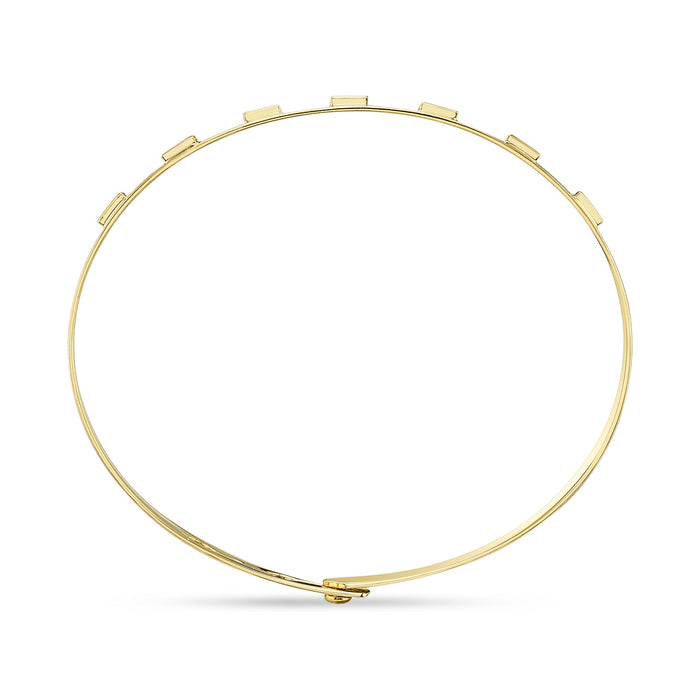 0.46 TOTAL CARAT WEIGHT DIAMOND BAGUETTE LATCH LOCK BANGLE IN 14K YELLOW GOLD