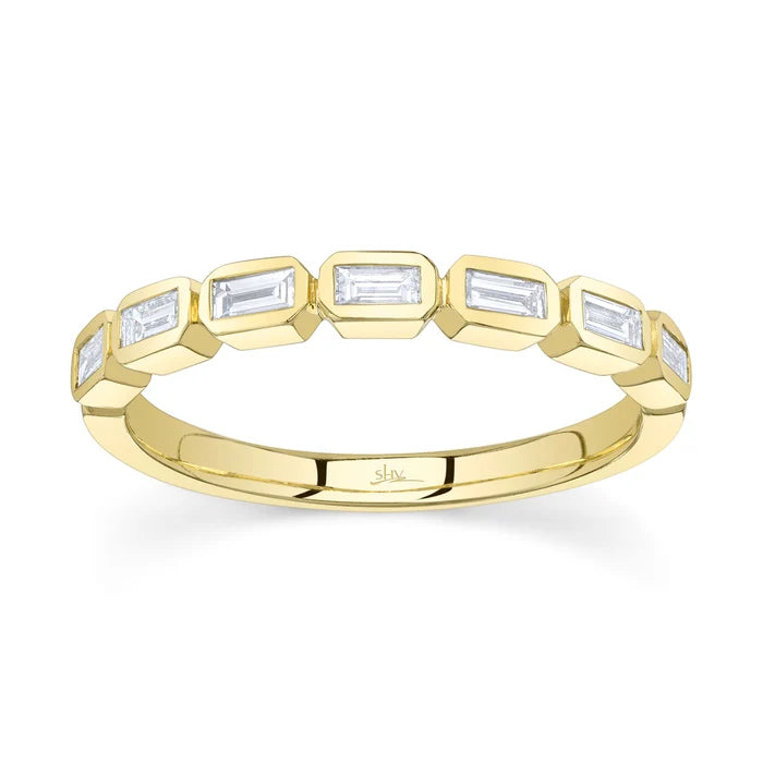 0.35 TOTAL CARAT WEIGHT DIAMOND BAGUETTE BEZEL BAND IN 14K YELLOW GOLD