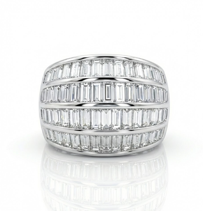 Baguette Diamond Wide Band Ring