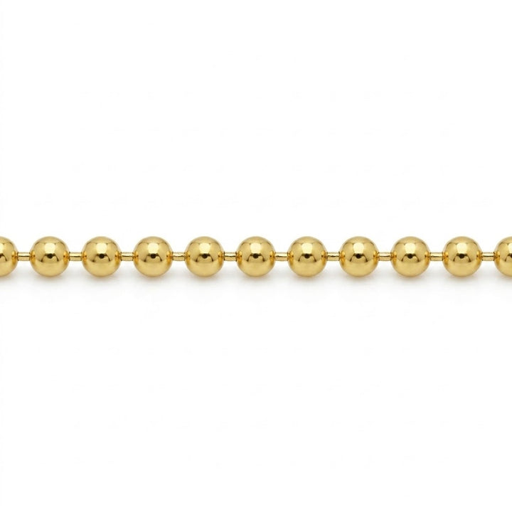 Ball Chain Necklace | 10K Yellow Gold | Diamond-Cut Bead Chain | 18-Inch Length - Brownee Jewelers