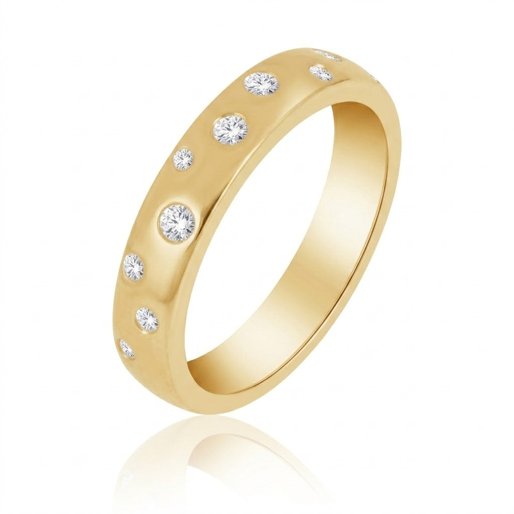 Round Lab-Grown Diamond Bezel Band Ring