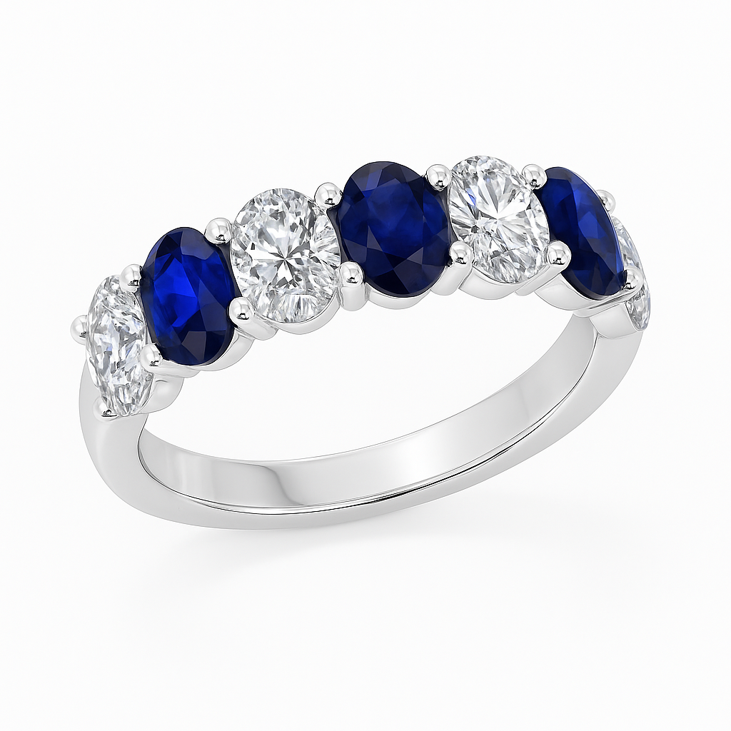 Sapphire & Diamond Anniversary Band 