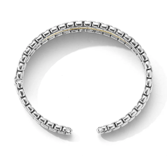 Sterling and 14kt yellow gold bangle 