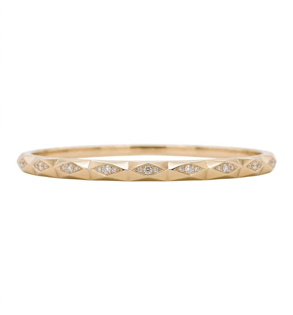 Geometric Diamond Flex Bangle with 0.28 CTW Round Diamonds