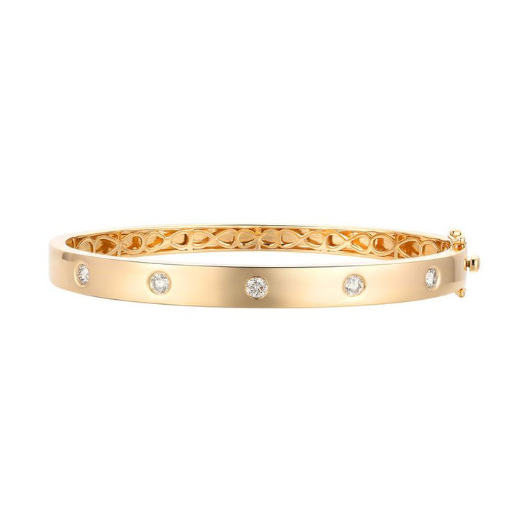 LeVian | Bezel-Set Diamond Bangle Bracelet | 14K Yellow Gold | TSRY 31G - Brownee Jewelers