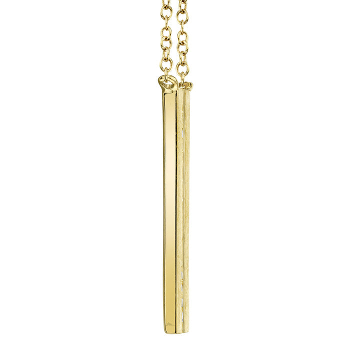 0.06 TOTAL CARAT WEIGHT DIAMOND BAR MATTE NECKLACE IN 14K YELLOW GOLD
