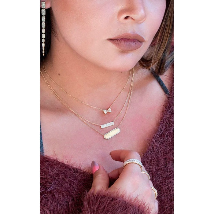 0.12 TOTAL CARAT WEIGHT DIAMOND BAR ID NECKLACE IN 14K YELLOW GOLD