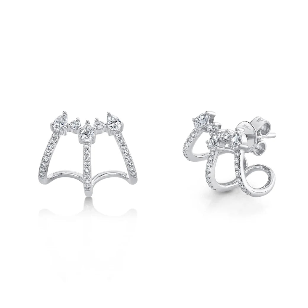 DIAMOND CUFF EARRINGS IN 14K WHITE GOLD