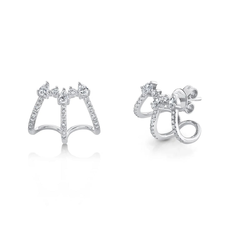 DIAMOND CUFF EARRINGS IN 14K WHITE GOLD