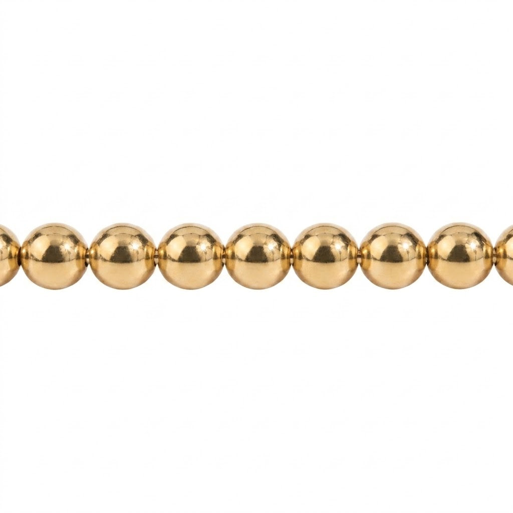 Adjustable 15 to 18 Inch 14K Yellow Gold Filled 5mm Beaded Necklace