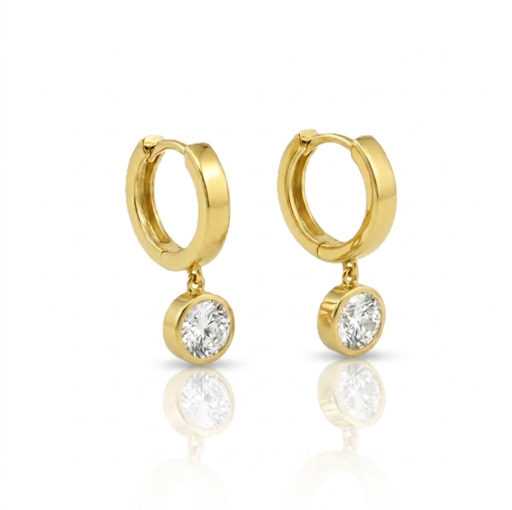 14K Yellow Gold 1.77 CTTW Lab-Grown Diamond Dangle Earrings