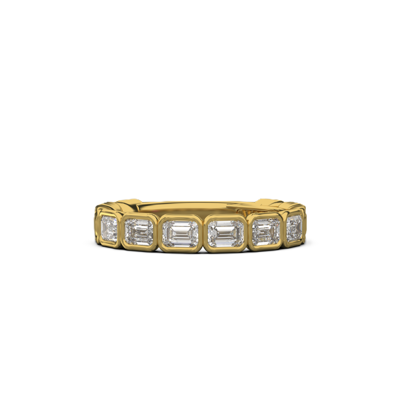 Emerald-Cut Lab-Grown Diamond Halfway Band