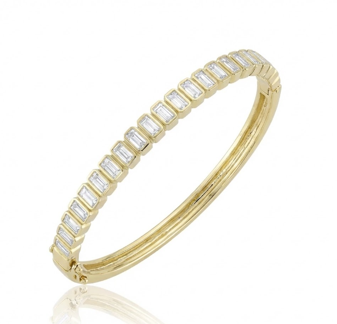 Baguette Diamond Bangle Bracelet