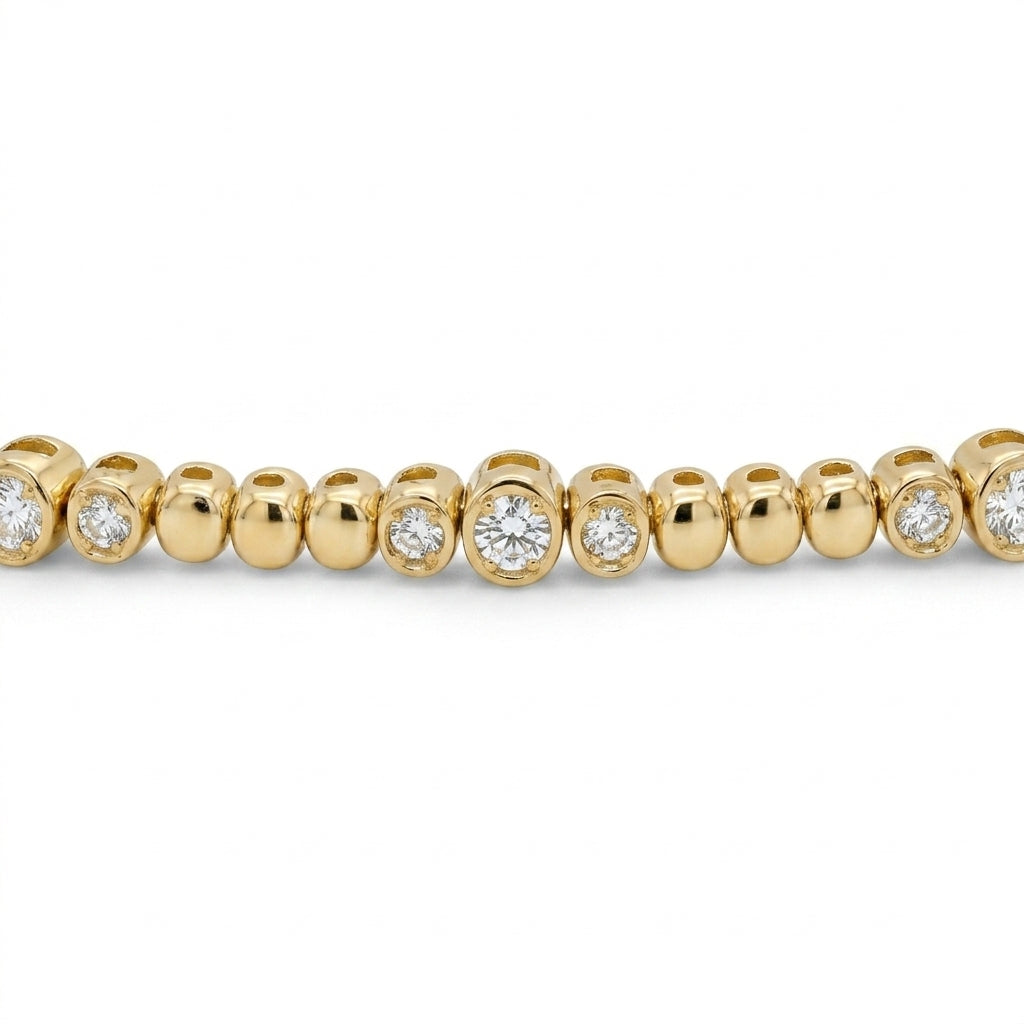 1.11 CTW Round Diamond Bezel Tennis Bracelet