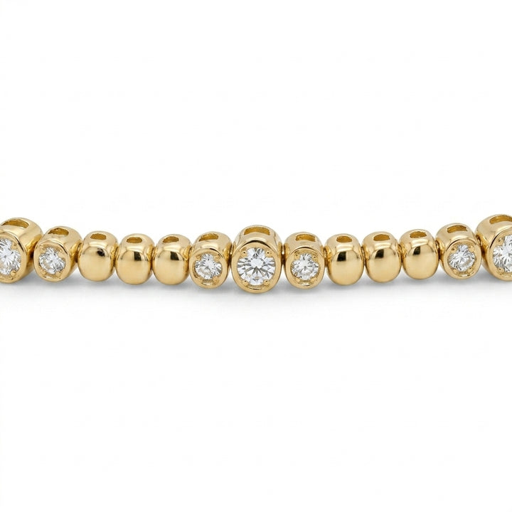 1.11 CTW Round Diamond Bezel Tennis Bracelet