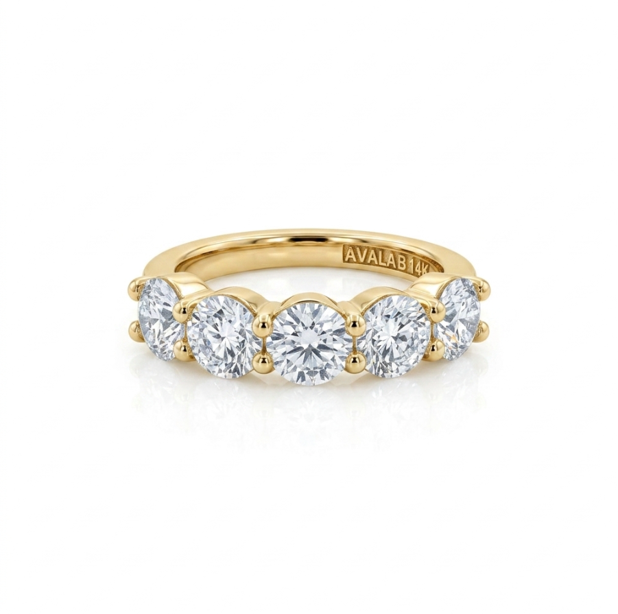 Round Lab-Grown Diamond Band | 14K Yellow Gold | 3.04 CTW | Shared Prong Eternity Style - Brownee Jewelers
