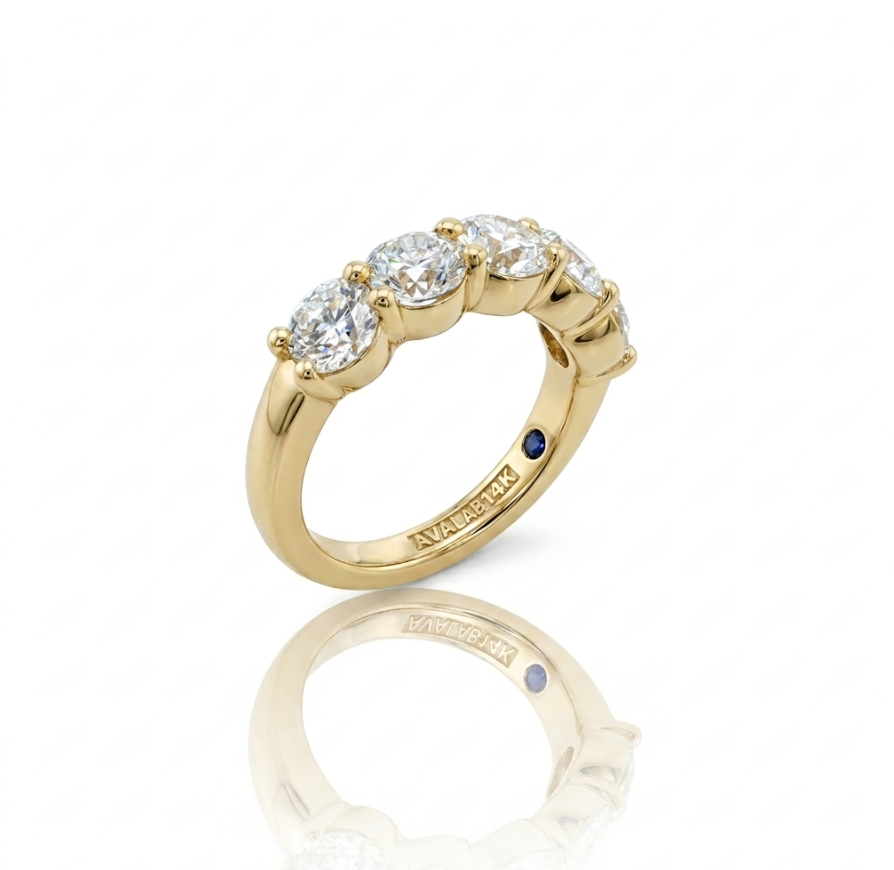 Round Lab-Grown Diamond Band | 14K Yellow Gold | 3.04 CTW | Shared Prong Eternity Style - Brownee Jewelers