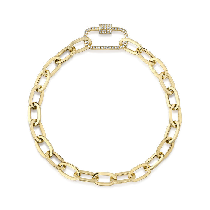 0.23 TOTAL CARAT WEIGHT DIAMOND PAPER CLIP LINK BRACELET IN 14K YELLOW GOLD