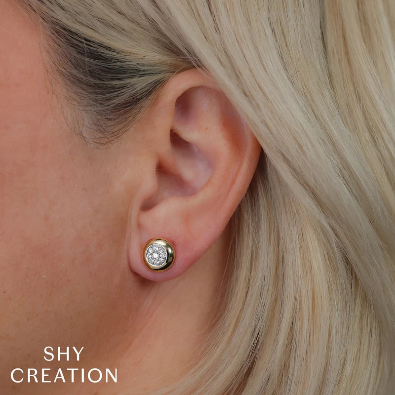 0.28 TOTAL CARAT WEIGHT DIAMOND CIRCLE STUD EARRINGS IN 14K YELLOW GOLD 