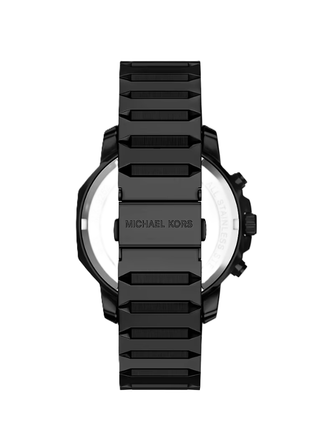Oversized Prescott Watch | Michael Kors | Black-Tone Stainless Steel | 44mm Case | Chronograph Movement - Brownee Jewelers