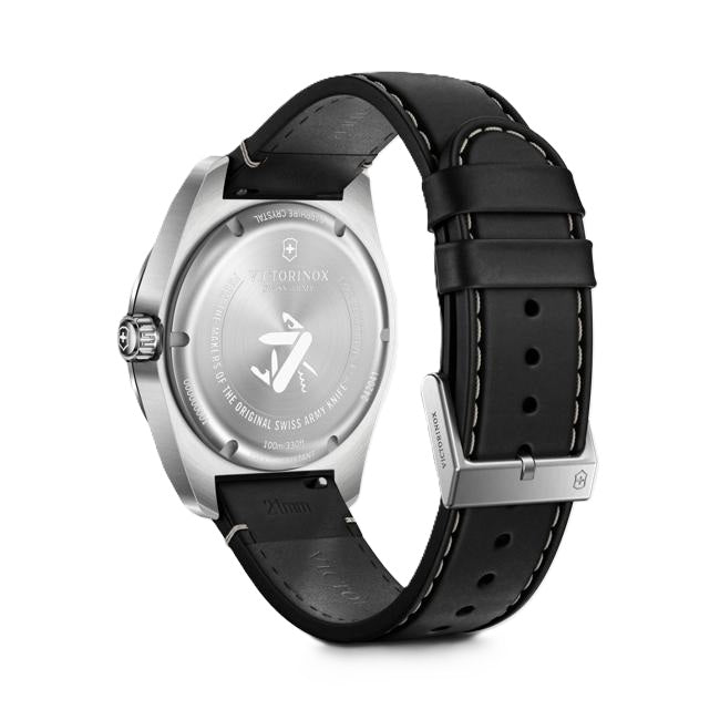 VictorInox Swiss Army Watch | 42mm | Black Dial | Black Leather Strap | 242041 - Brownee Jewelers