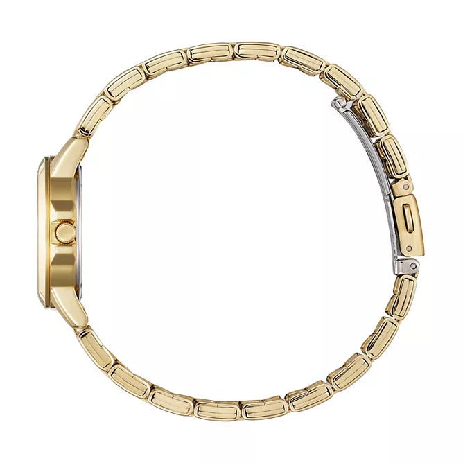 Citizen Ladies Gold-Tone Stainless Steel with Black Dial and Gold Hands and Markers Watch