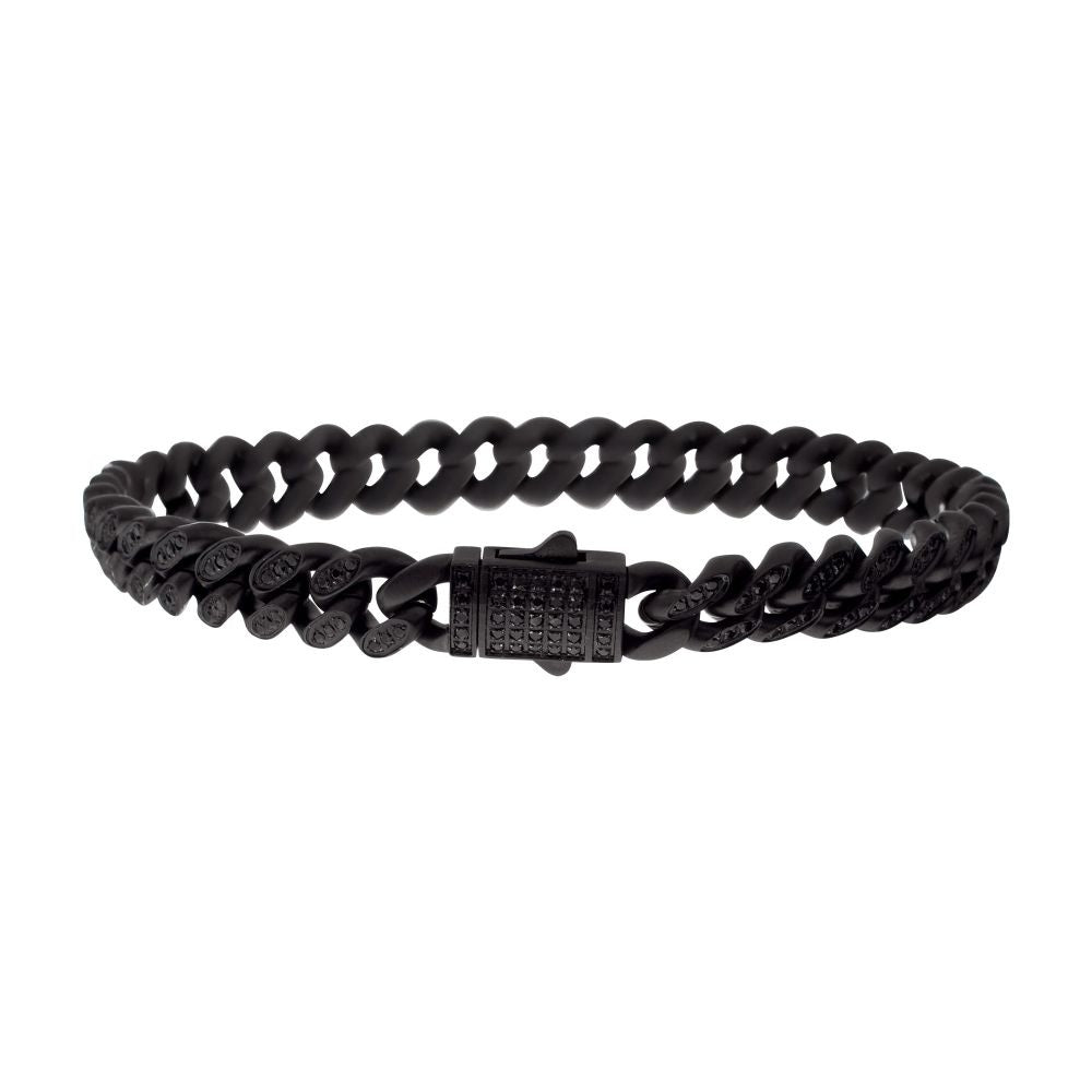 Black IP Steel Miami Cuban Chain 8.25 in. Bracelet