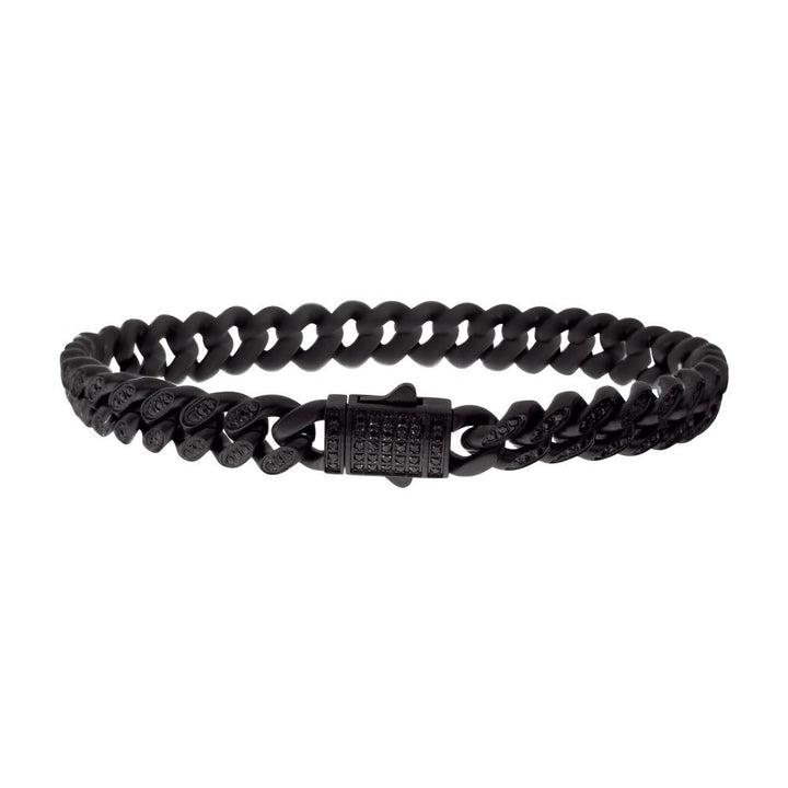 Black IP Steel Miami Cuban Chain 8.25 in. Bracelet