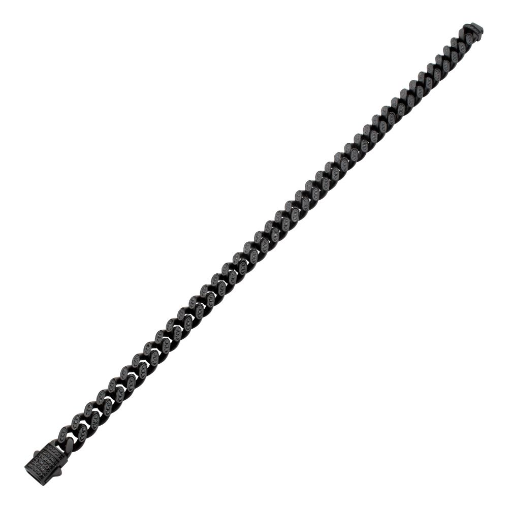 Black IP Steel Miami Cuban Chain 8.25 in. Bracelet