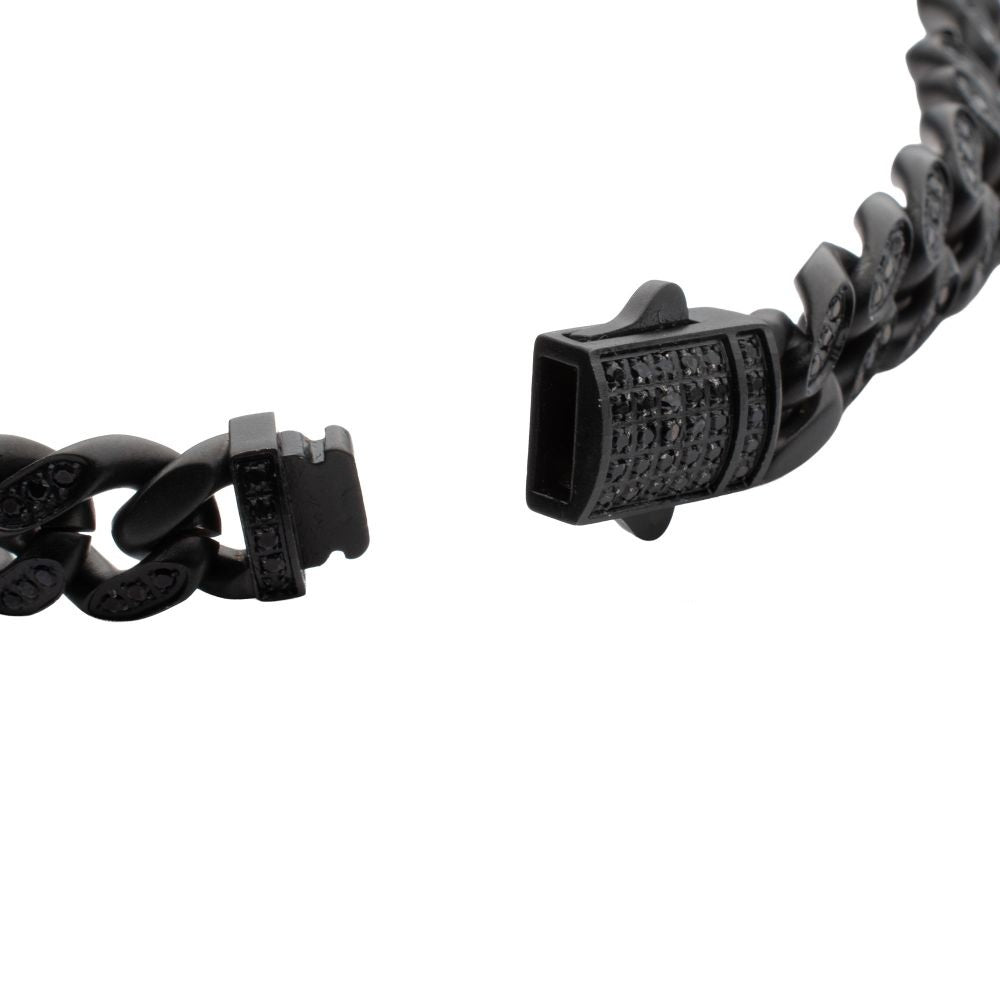 Black IP Steel Miami Cuban Chain 8.25 in. Bracelet
