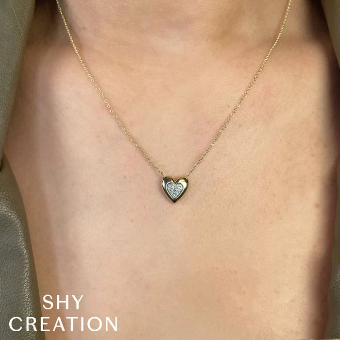 0.04 TOTAL CARAT WEIGHT DIAMOND HEART NECKLACE IN 14K YELLOW GOLD