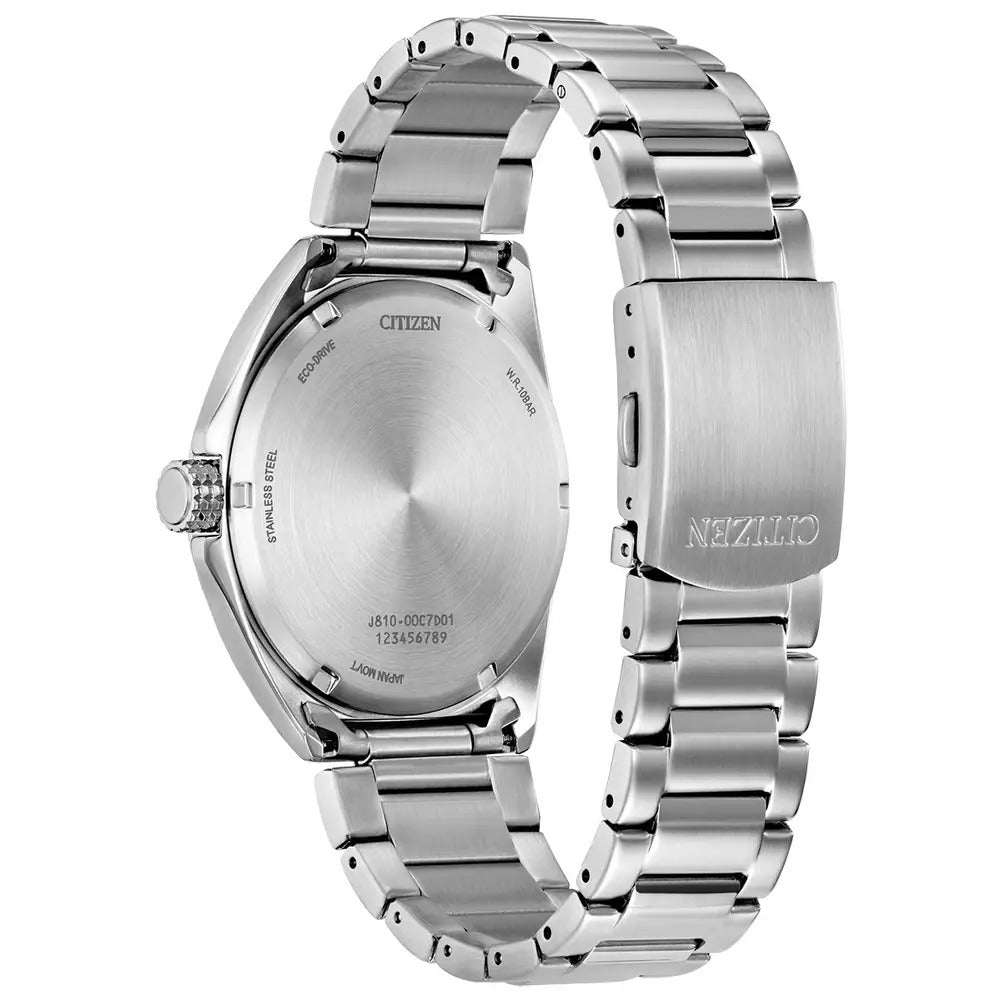 Citizen Eco-Drive Stainless Steel Solar-Powered Watch with Black Dial