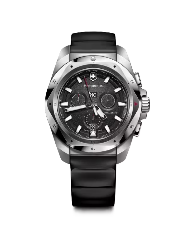 VictorInox Swiss Army I.N.O.X. Chrono Watch | Black Dial | Black Rubber Strap | 241983 - Brownee Jewelers
