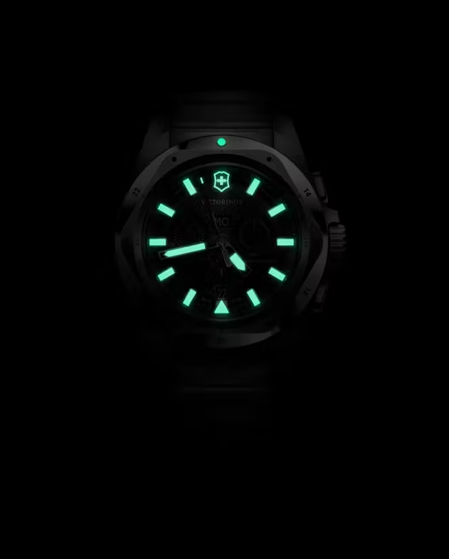 VictorInox Swiss Army I.N.O.X. Chrono Watch | Black Dial | Black Rubber Strap | 241983 - Brownee Jewelers
