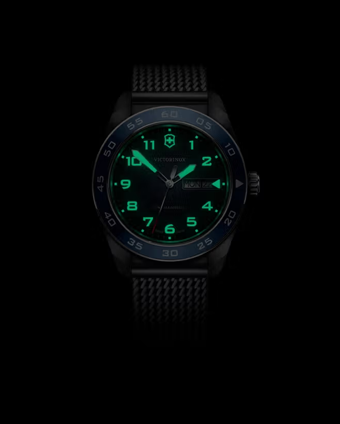 VictorInox Swiss Army Watch | 42mm | Blue Dial | Stainless Steel Mesh Bracelet | 242042 - Brownee Jewelers