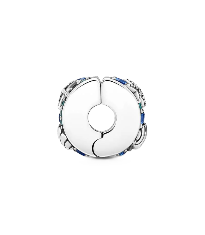 Pandora Starfish and Shell Clip Charm in Sterling Silver with Blue Cubic Zirconia Accents