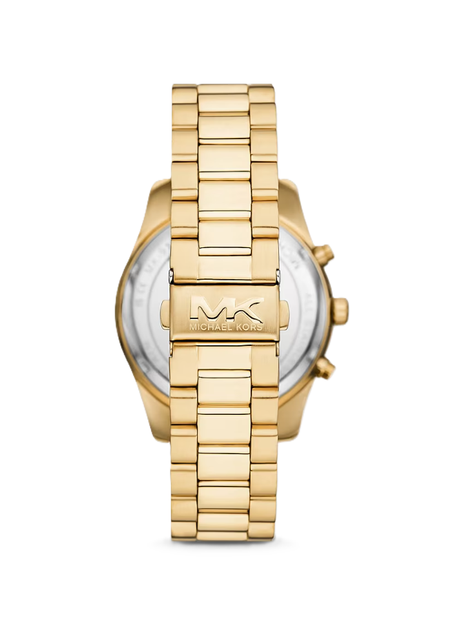 Oversized Lexington Watch | Michael Kors | Gold-Tone Stainless Steel | 44mm Case | Blue Dial Chronograph - Brownee Jewelers