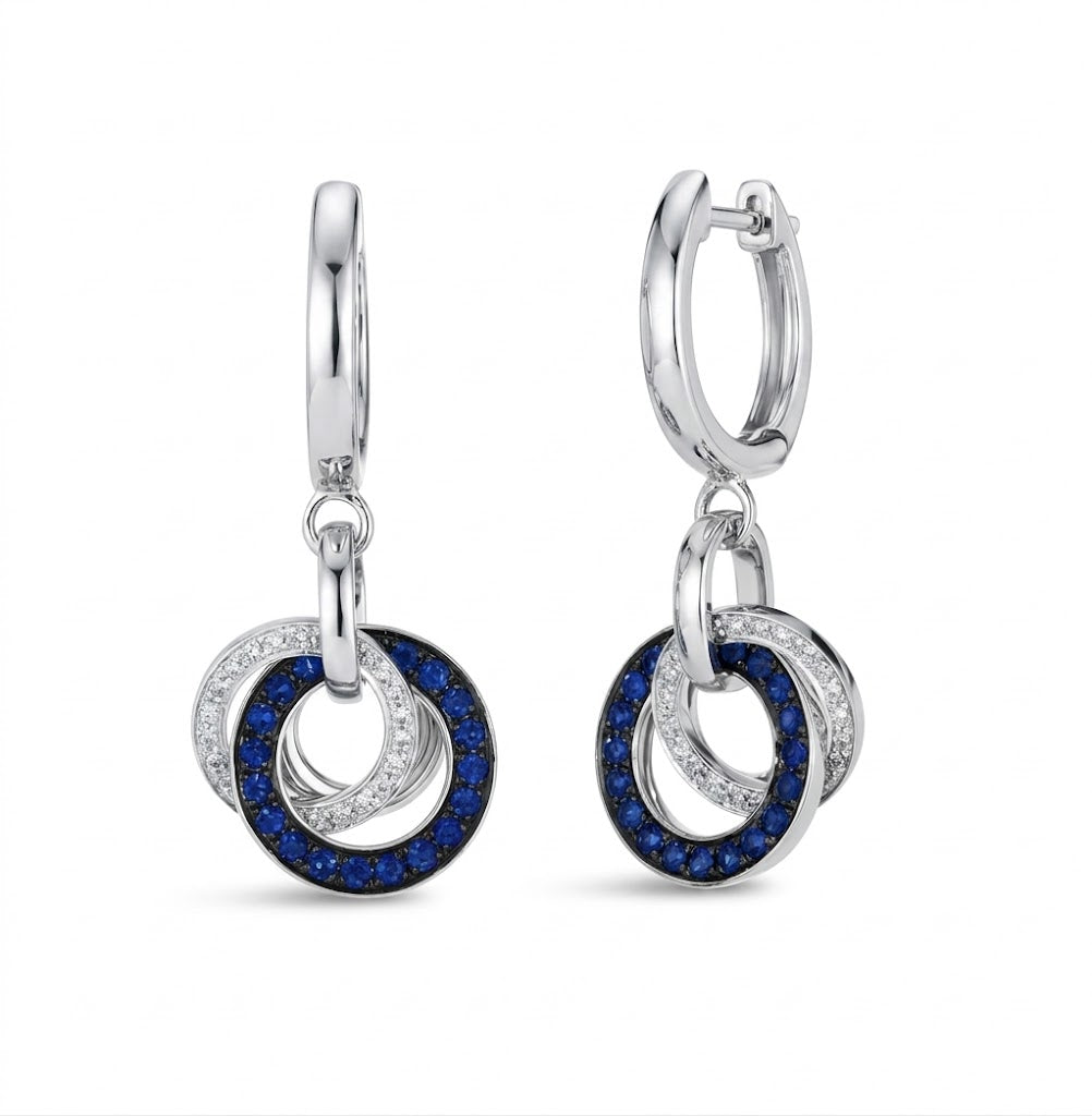 Le Vian® 14K Vanilla Gold® Blueberry Sapphire™ & Vanilla Diamond® Drop Earrings These stylish Le Vian® drop earrings feature interlocking circle motifs accented with 1/2 cts. of Blueberry Sapphire™, delivering rich, vibrant blue sparkle