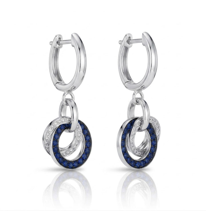 Le Vian® 14K Vanilla Gold® Blueberry Sapphire™ & Vanilla Diamond® Drop Earrings These stylish Le Vian® drop earrings feature interlocking circle motifs accented with 1/2 cts. of Blueberry Sapphire™, delivering rich, vibrant blue sparkle