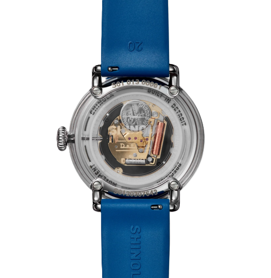 Detrola Watch 41MM Blue Dial Blue Rubber Strap